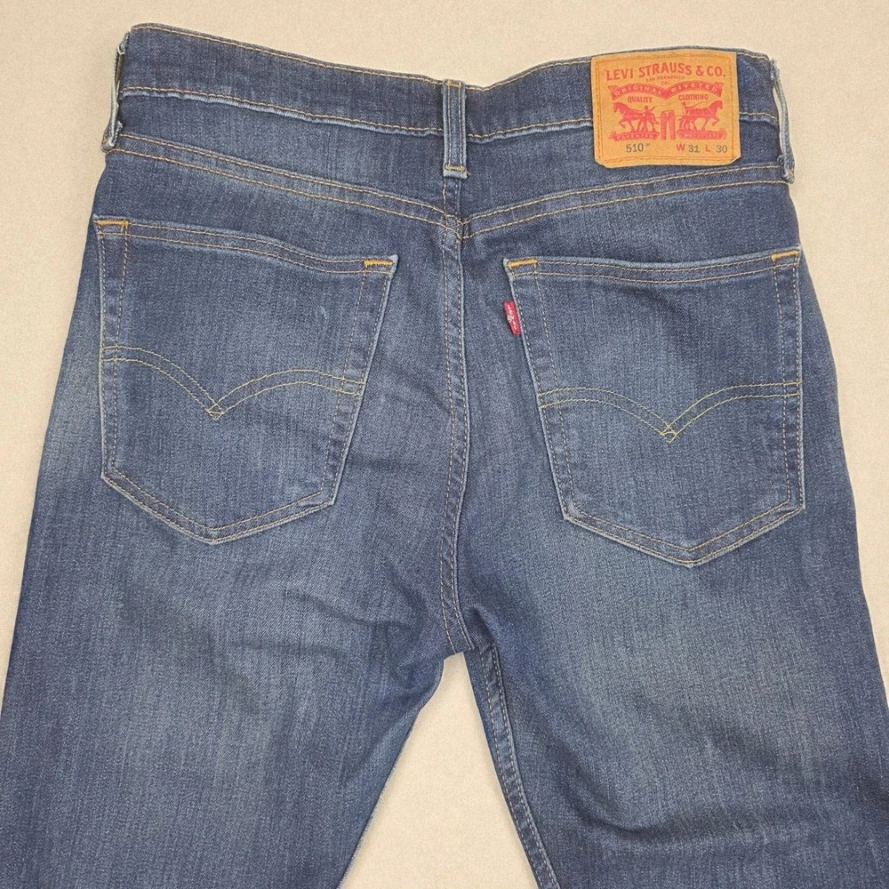 Levi Strauss Co 510 Mens Jeans Blue Slim Fit Stretch Denim 31x30